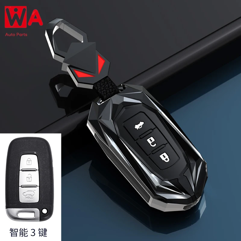 

Zinc Alloy Car Remote Key FOB Case Cover For Hyundai Solaris HB20 Veloster SR IX35 Accent Elantra I30 For KIA RIO K2 K3 Sportage