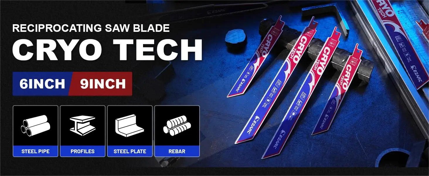 EZARC 6''/9'' Säbelsägeblätter 5 Stück 14TPI Bi-Metall Cryo Tech Säbelsägeblätter für Metallschneiden 150mm/225mm Werkzeug – Detail 1