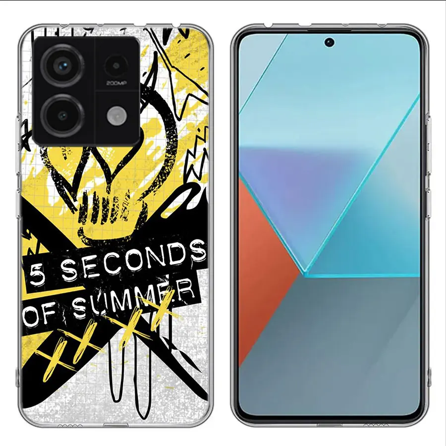 5 Sos Seconds Summer Clear Phone Case For Xiaomi Redmi 12 12C 10 10A 10C 9 9A 9C 9T Note 13 12 Pro + 12S TPU 8 8A 7 7A Pattern S