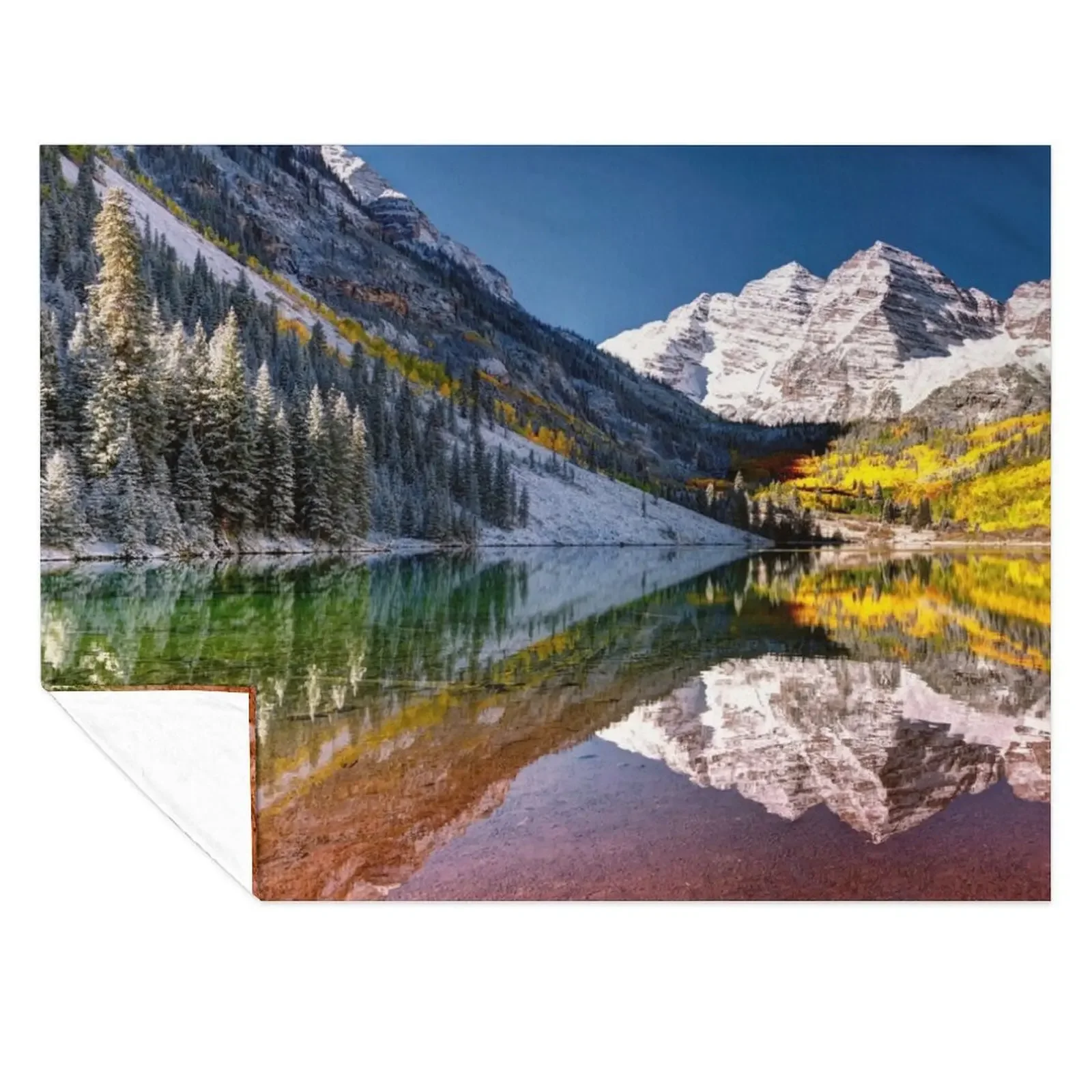 

Maroon Bells by Lena Owens/OLena Art photography Throw Blanket Luxury manga Plaid blankets and throws Blankets