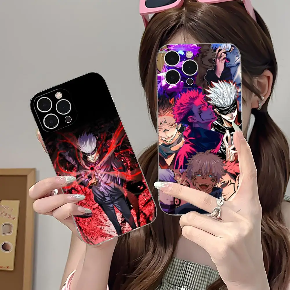 

Jujutsu Kaisen Mobile Phone Case for iPhone 16 15 14 13 12 11 X XR XS 8 6 Pro Max Plus Mini Clear Colour Printing Cover Pretty