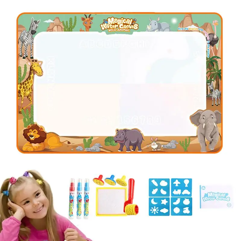 

Water Color Mat KidsDoodle & Scribbler Boards Canvas Toy Mat Canvas Mat For Kids Coloring Doodle Drawing Mat 100 X 80cm For Kids