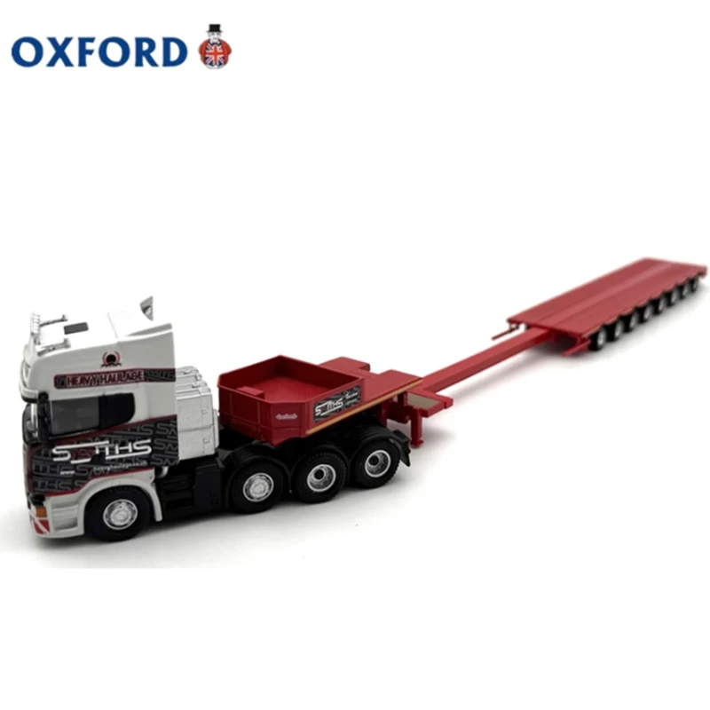 1:76 Oxford Diecast skala Multi Axle Trailer truk semi-trailer Model mobil logam campuran produk jadi simulasi Model statis anak laki-laki