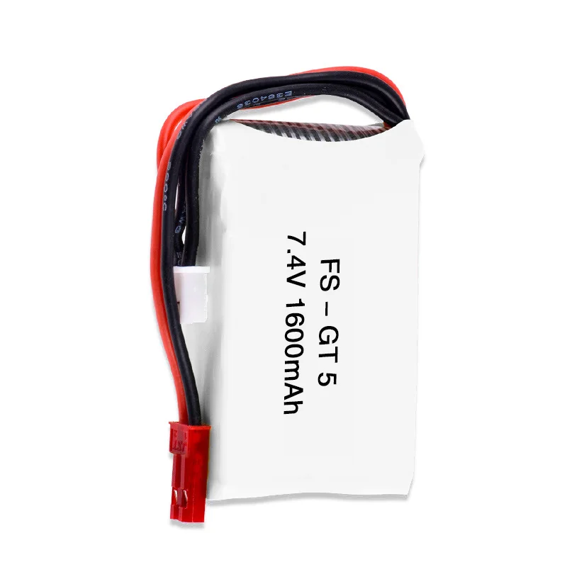 7.4V 1600mAh แบตเตอรี่ Lipo สําหรับ Flysky FS-GT5 เครื่องส่งสัญญาณ RC รุ่นอะไหล่ของเล่นอุปกรณ์เสริมสําหรับ MC6C MCE7 7.4v แบตเตอรี่ JST