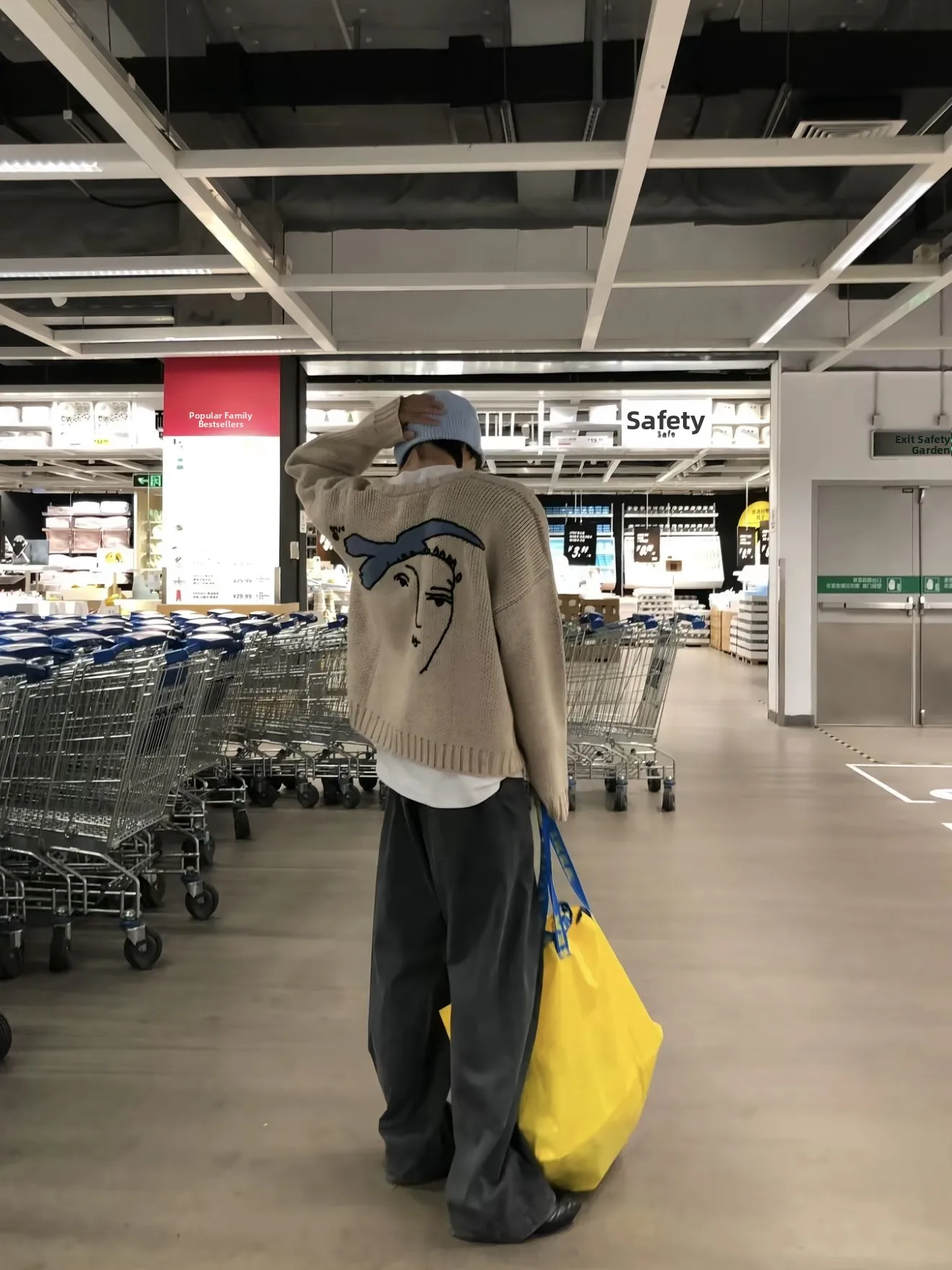 

Вязаный свитер с вышивкой мира, кардиган для мужчин и женщин, осень-зима, широкий Boxy Sle, повседневный длинный све, круглый топ