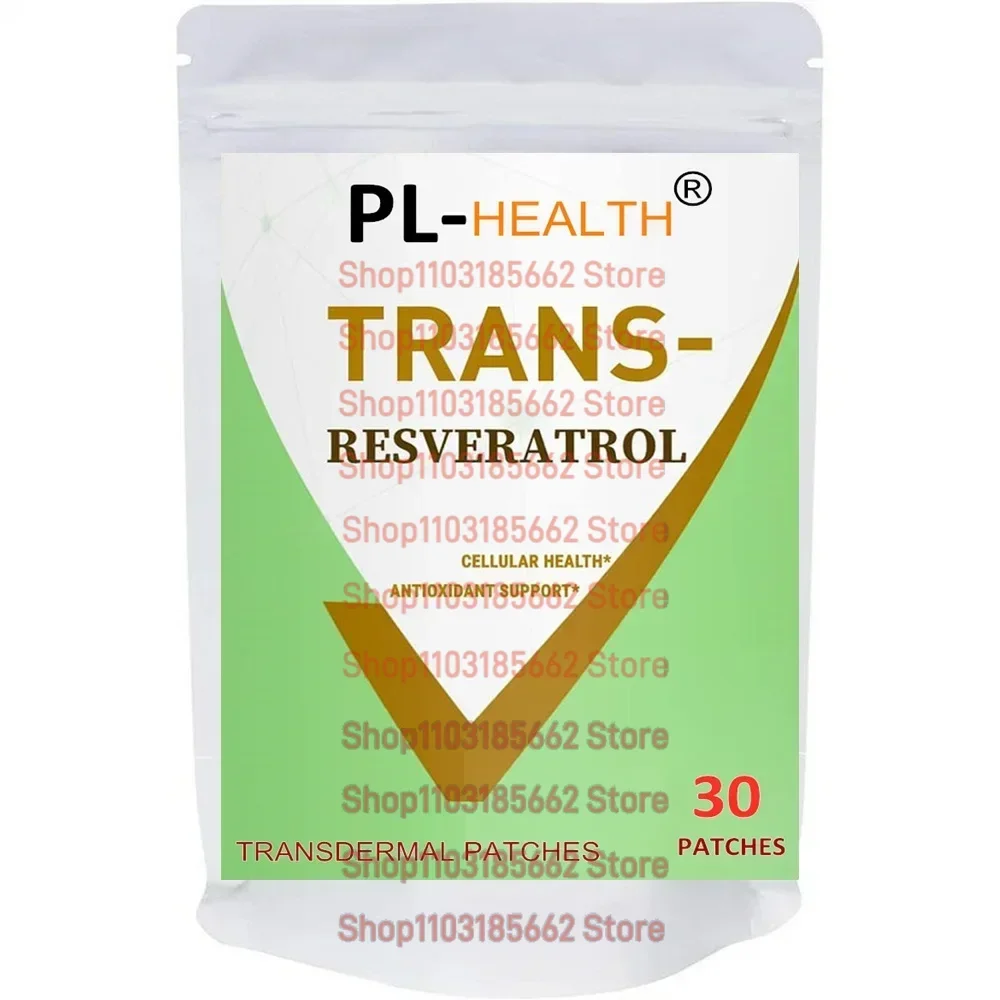 

Trans-Resveratrol Transdermal Patches Anti-Aging, Skin Health,Immune & Energy -30 Patches One Month Supply