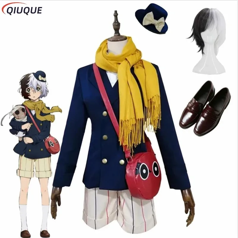 

DY2025Аниме Bungou Stray Dogs Yumeno Kyusaku Косплей Костюм и кукла Игрушечная шляпа Рюкзак Шарф Полный комплект обуви и парика