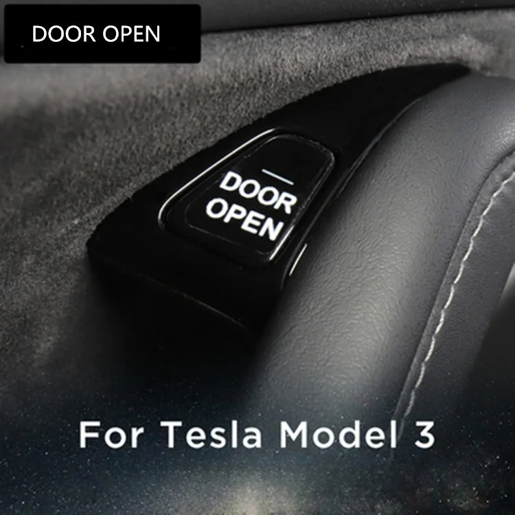 For Tesla Model 3 Y Door Open Exit Button Reminder Luminous Sticker Fluorescent Paste Car Interior Accessories 2017-2020