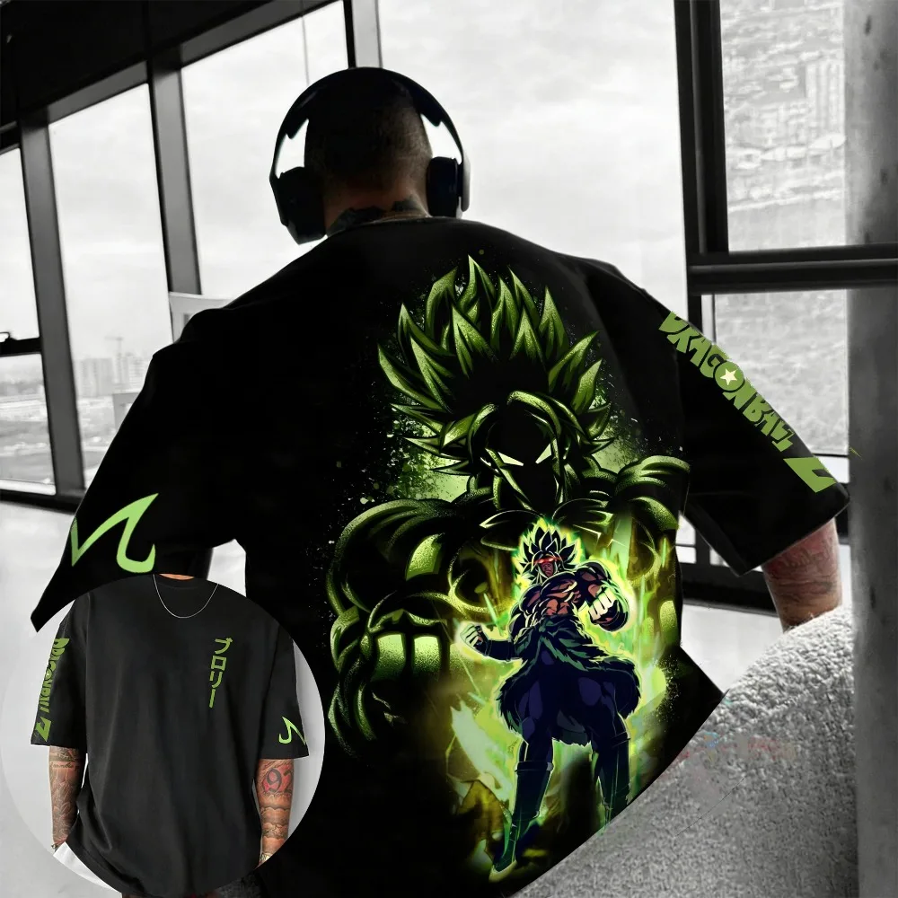Übergroße Cosplay-Kostüme Dragon Ball Broli 2026 Sommer Neues Produkt Harajuku Anime Bedrucktes Y2K Hip Hop Casual Unisex T-Shirt