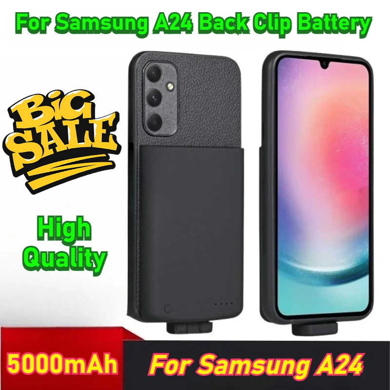 

5000mAh for Samsung A24 Back Clip Battery Wireless Power Bank Phone Case Mobile Power Bank