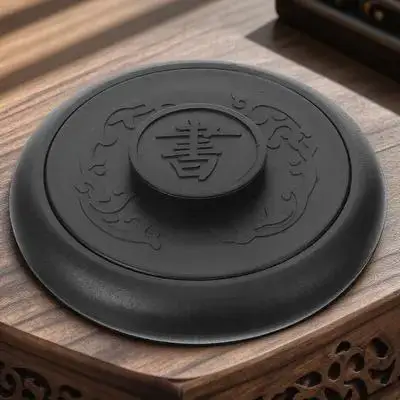 

Plastic Ink Stone With Lid Reusable Grinding Inkslab For Calligraphy Writing Durable Flat Bottom Inkstone Portable Compact Ink