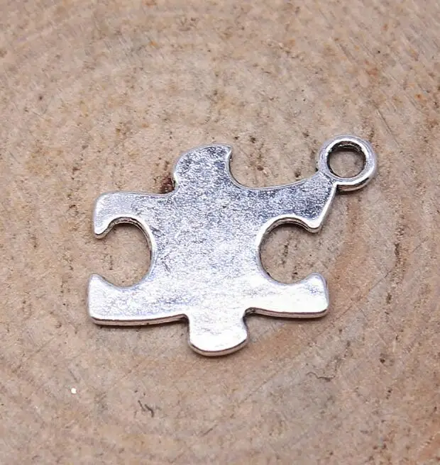 40pcs 20x14mm Alloy Charm Jigsaw Puzzle Pendants Making Handmade Craft EF3829