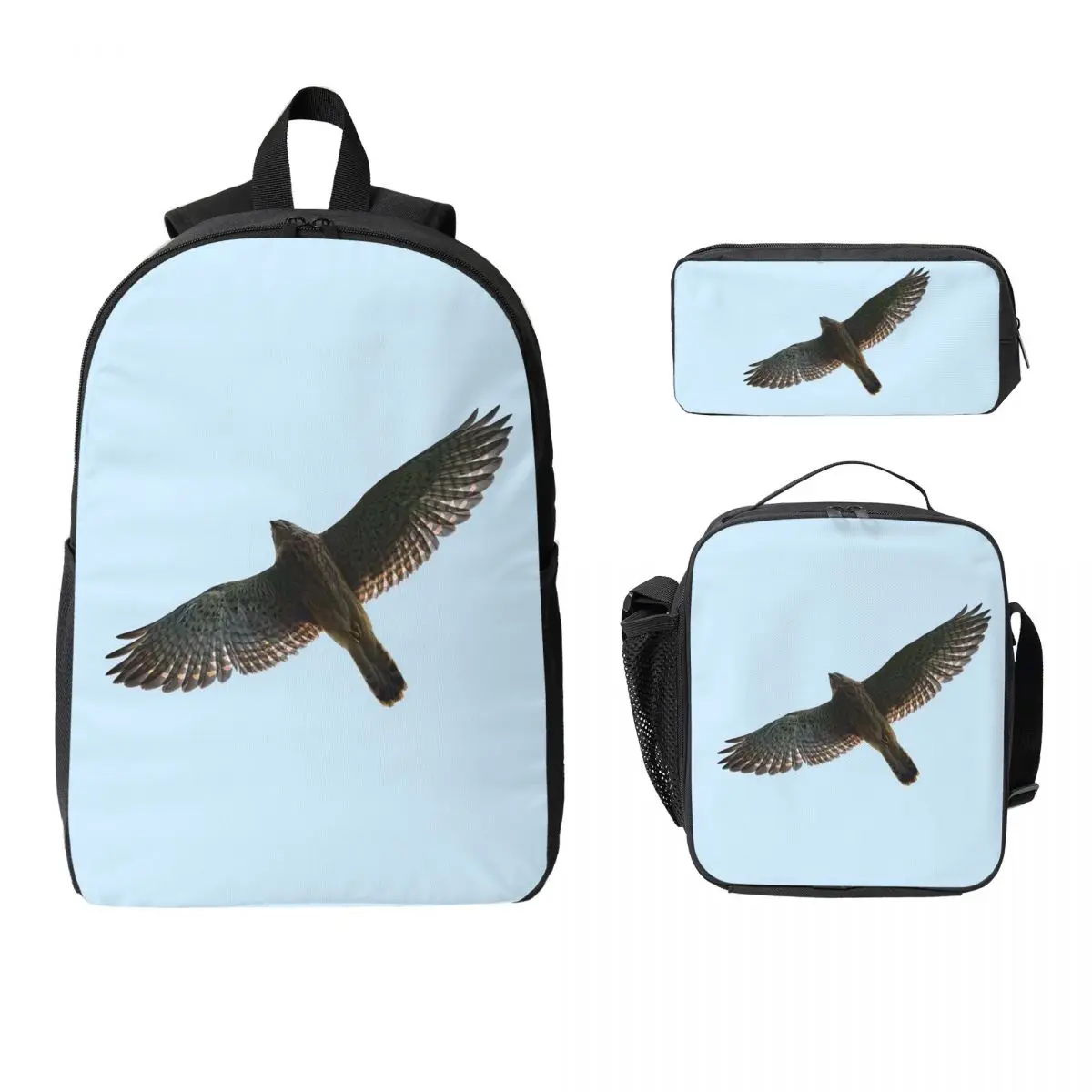 On The Fly. Common Kestrel Backpack Boys Girls BookBag School Bag Laptop Shoulder Bags 3ps Insulated Lunch Bag Pencil Case