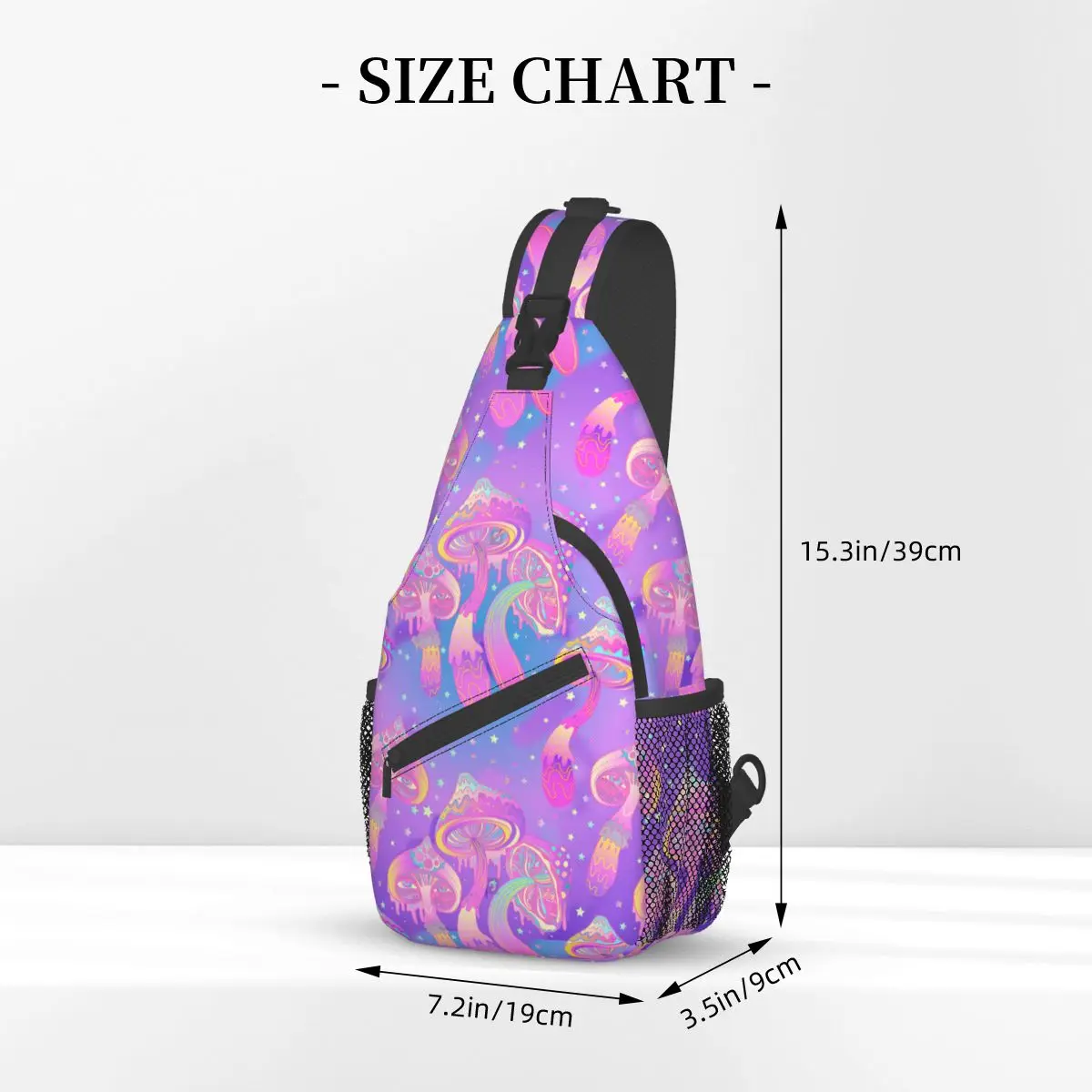 Magic Mushrooms Colorful Crossbody Chest Bags Psychedelic Pattern Pockets Travel Pack Messenger Sports Teens Shoulder Bag Unisex