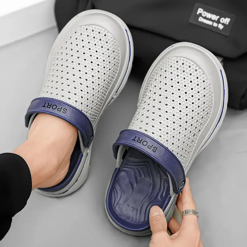 Slides Soft Beach Sabot Walk Around Home Male Slipper House Hole Indoor Casual Mascullino 2025 Fashion Style Clappers Men's Shoe