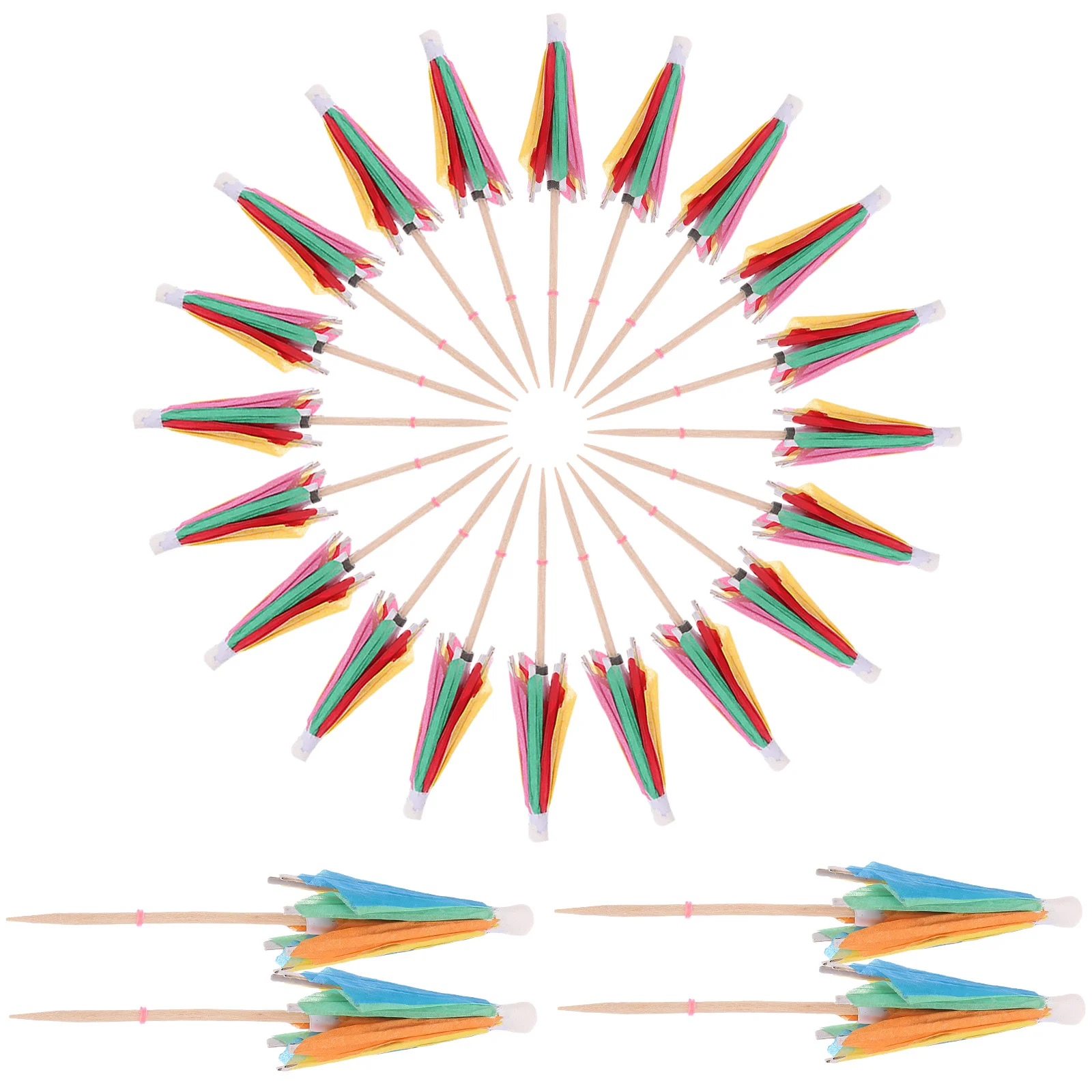

50Pcs Decorative Cocktail Umbrella Picks Party Sticks Picks Food Fruit Party Decorations Hawaiian Umbrella