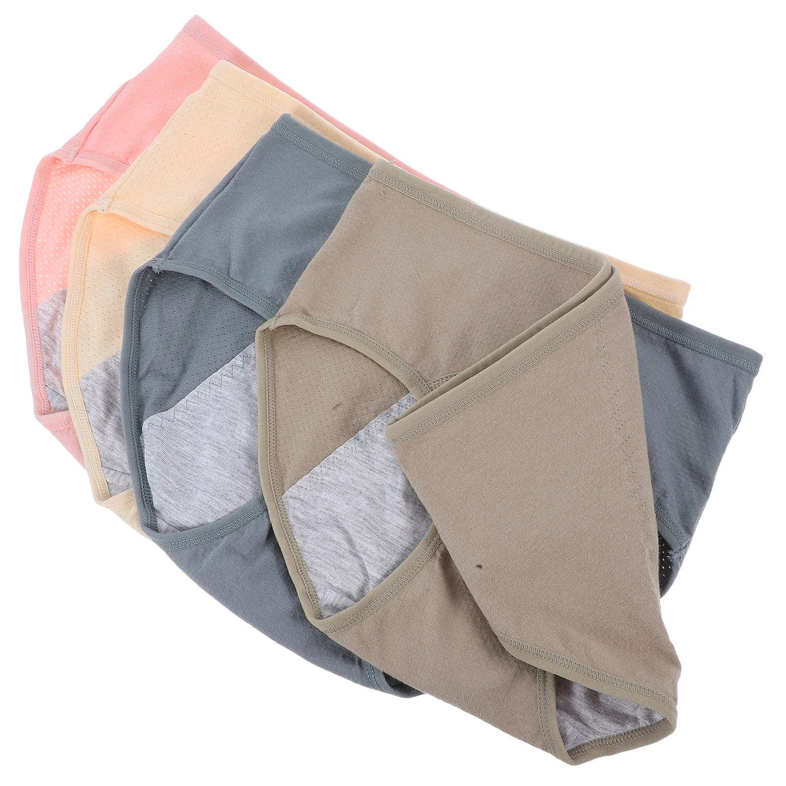 4 قطعة ملابس داخلية للحيض للنساء سراويل قصيرة مانعة للتسرب مقاس M ناعمة قابلة للتنفس من القطن متوسطة الارتفاع فترة التدفق الثقيل مريحة