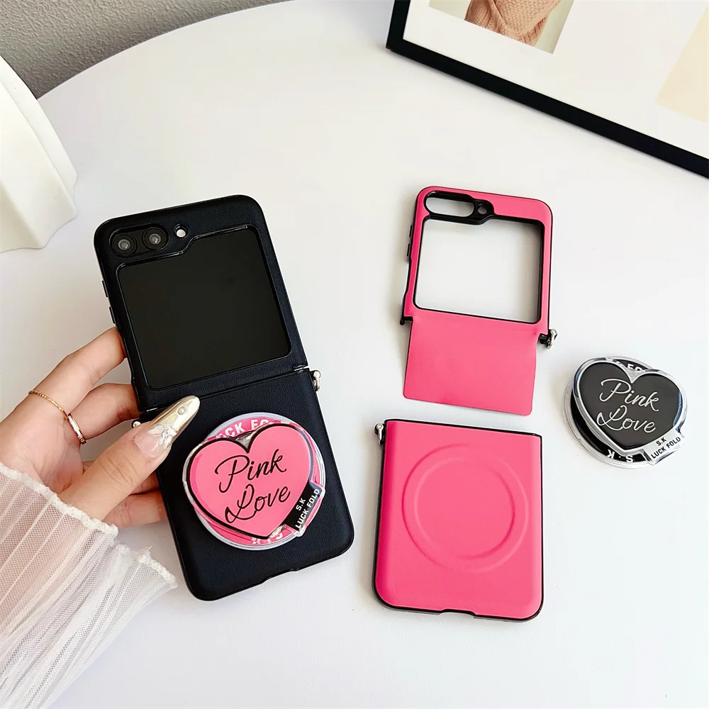 حامل حب وردي مغناطيسي قابل للفصل لهاتف Magsafe لهاتف سامسونج جالاكسي Flip7 Flip6 Z Flip 3 4 5 6 7 FE غطاء حماية #4