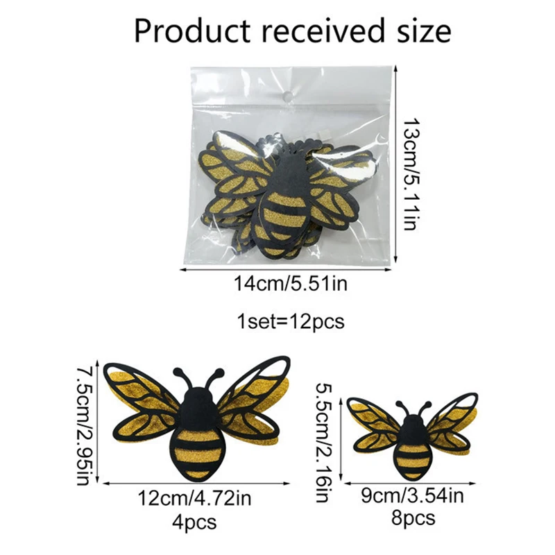 3D Stereoscopic Bee Cartoon Wall Stickers Children's Room Living Wedding Reception Background Decoration