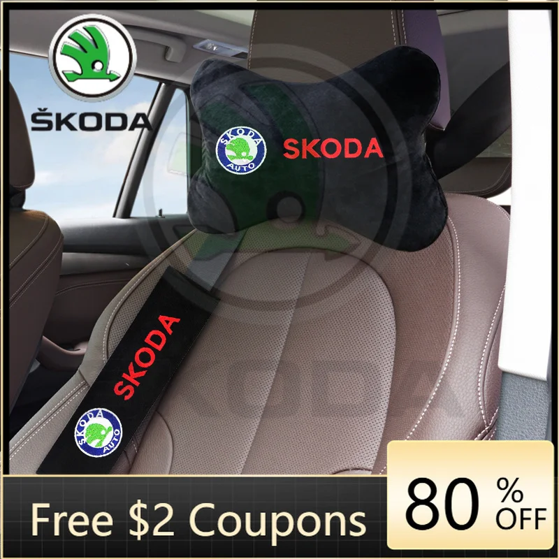 

Car Sticker For Skoda A5 A4 Mk1 2 3 Car Seat Belts Shoulder Protection Car Soft Headrest Cushion Neck Pillow Fit For Skoda Octav