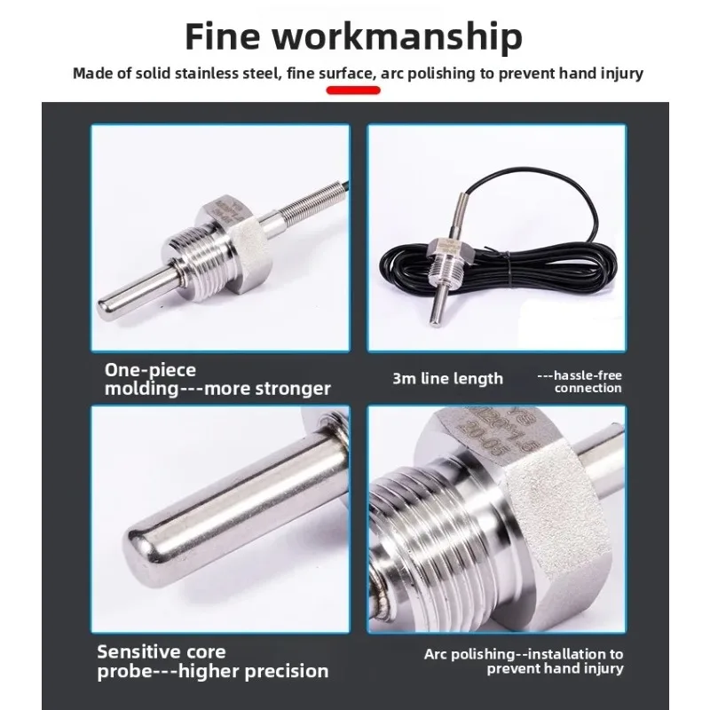PT100 Screw Air Compressor Temperature Sensor G1/4 G1/8 3/8 PT100 1 Point 2 Point 4 Point