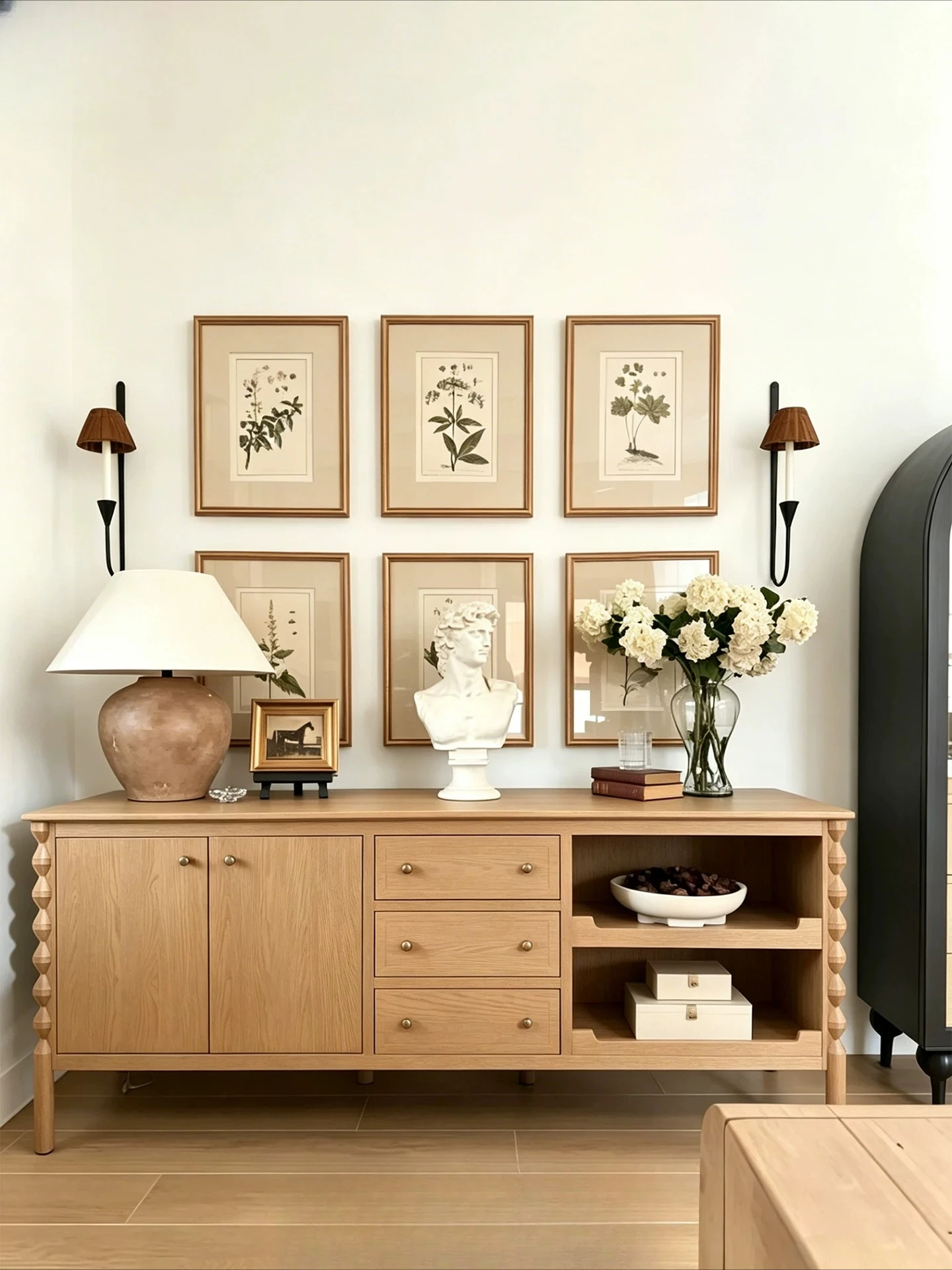 SCY solid wood dining side cabinet retro log wabi wind storage cabinet living room TV cabinet