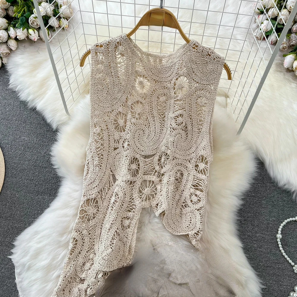 hollow out lace tanks woemn crochet camis