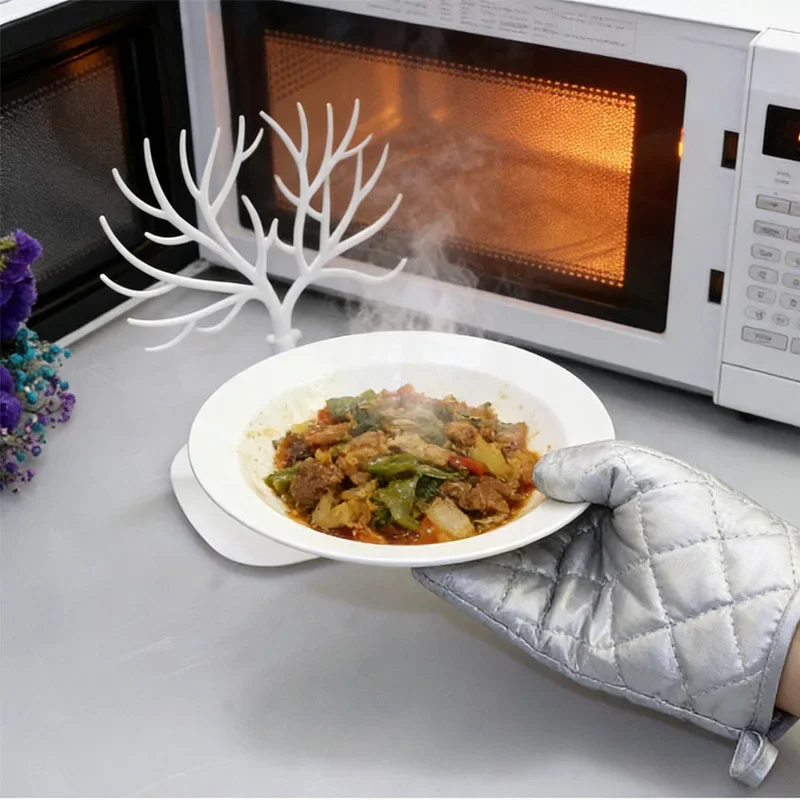 1pc Heat-Resistant Gloves Silver-Coated Thickened Kitchen High-Temperature Baking Burn-Proof Casserole & Oven Protection