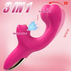 Rabbit Sucking Vibrator Clitoral G Spot Stimulation Adult Sex Toys for Women Vibrating Finger Massager with Suction Vibration