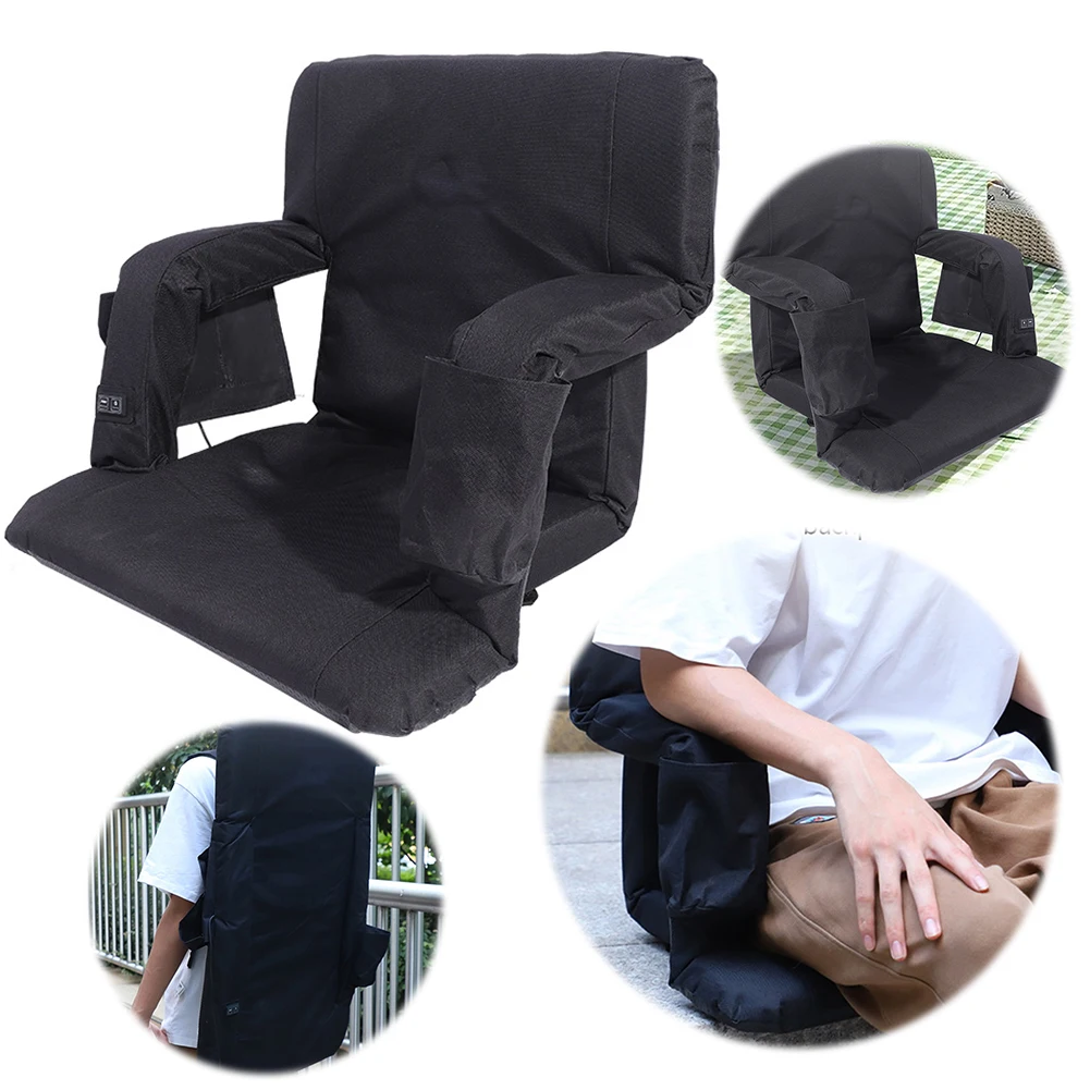 Heated Massage Stadium Seats 3 Speed Temperature Stadium Chair Cushion Folding Heated Stadium Seat Cushion Travel Chair Cushion