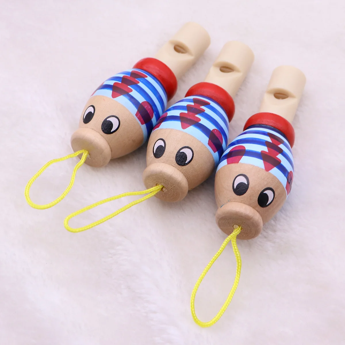 어린이를위한 3pcs 나무 동물 만화 음악 악기 교육용 소리 재미 생일 크리스마스 선물 파티 호의 나무 만화