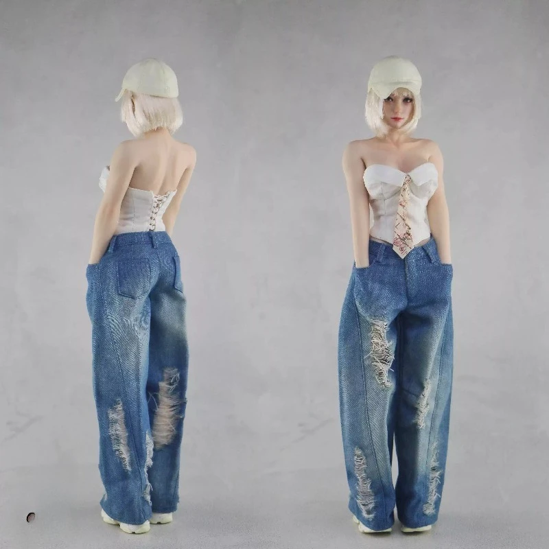 

Комплект одежды для кукол 1/6 масштаба: сексуальный облегающий топ-камизоль и серые широкие брюки с низкой талией, аксессуар для тела 12-дюймовых кукол