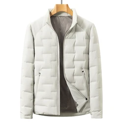 New Men's Lightweight Duck Down Jackets 2026 Autumn Winter Casual Warm Stand Collar Puffer Coats Windproof Padded Tops Clothing