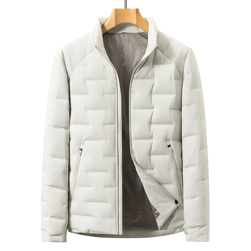New Men's Lightweight Duck Down Jackets 2026 Autumn Winter Casual Warm Stand Collar Puffer Coats Windproof Padded Tops Clothing