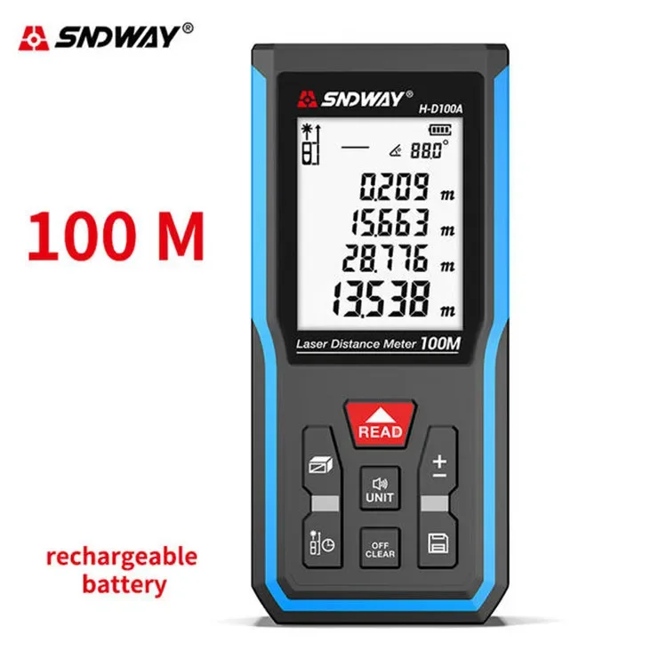 Latest SNDWAYH-D510A Laser Distance Meter 50m70m100m120m Rangefinder Digital Range Finder Trena Roulette Ruler Distance Measuri