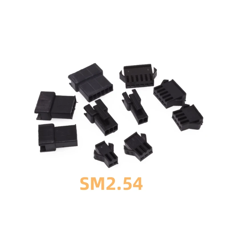 50PCS JST SM Connector Plug Pitch 2.54MM Female Housing  Male Housing  SM-2P SM-2R JST SM2.54 2/3/4/5/6/7/8 P Pin