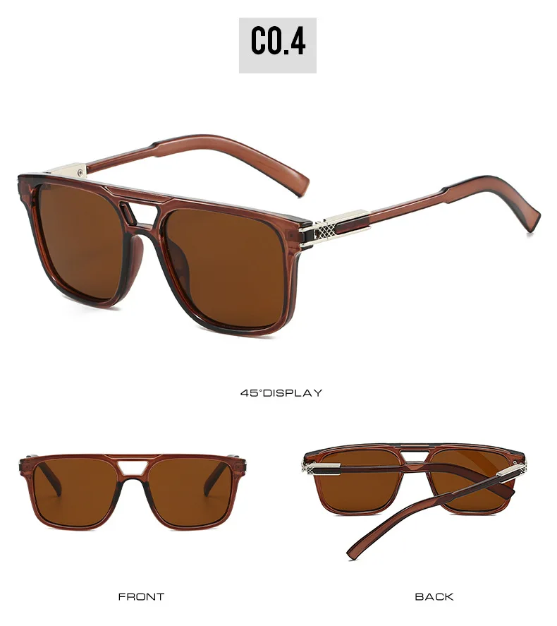 2025 neue Doppelstrahl-Quadrat-Sonnenbrille, Markendesigner, Gitter, Mode, Fahren, Reisen, Urlaub, Sonnenschutz, Brille, Oculos – Detail 10
