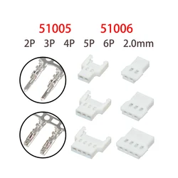 51005 51006 MX2.0 2.0mm Connector Socket Pin Header Male Female Socket Terminal 51005 51006 mx2.0 2p 3p 4p 5p 6p pin