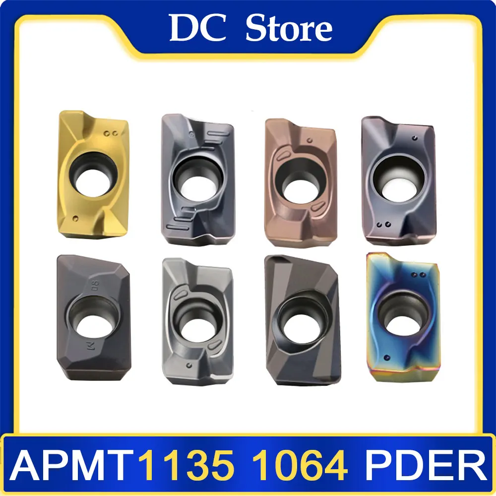 

10PCS APMT APMT1135 PDER APMT1604 XM plug-in milling cutter hard alloy blades BAP300R BAP400R face milling cutter discs