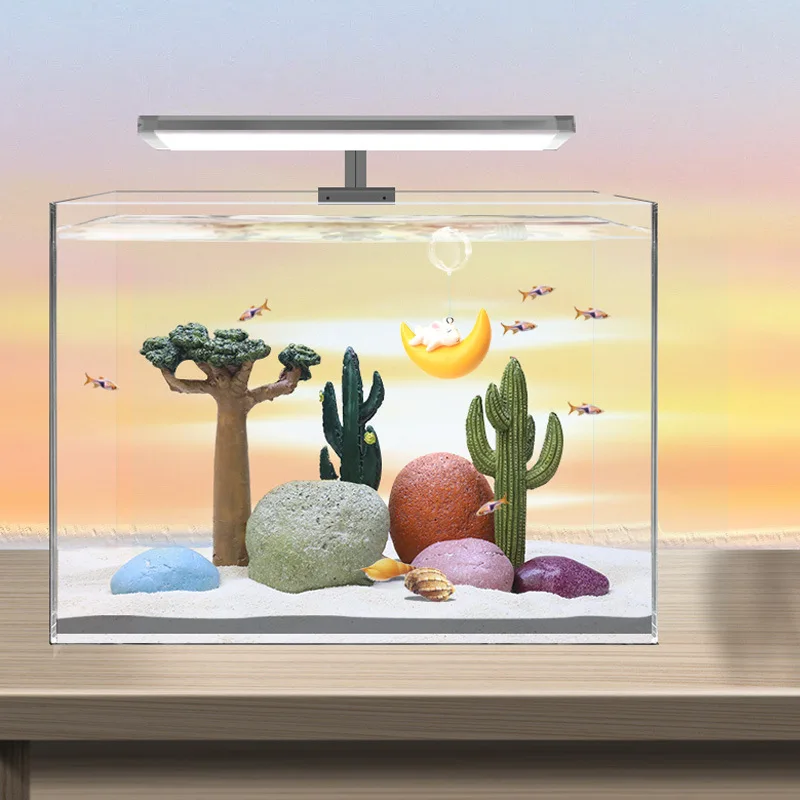 Fish Tank Decoration Aquarium Cactus Models DIY Scene Model Miniature Fruit Tree Desert Garden Micro Landscape Simulation