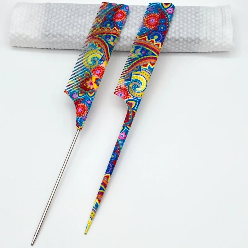 مشط الكتابة على الجدران مع مقياس صالون الحلاقة أمشاط قص الشعر تصفيف الشعر المهنية فرشاة الشعر أدوات تصفيف صالون الشعر