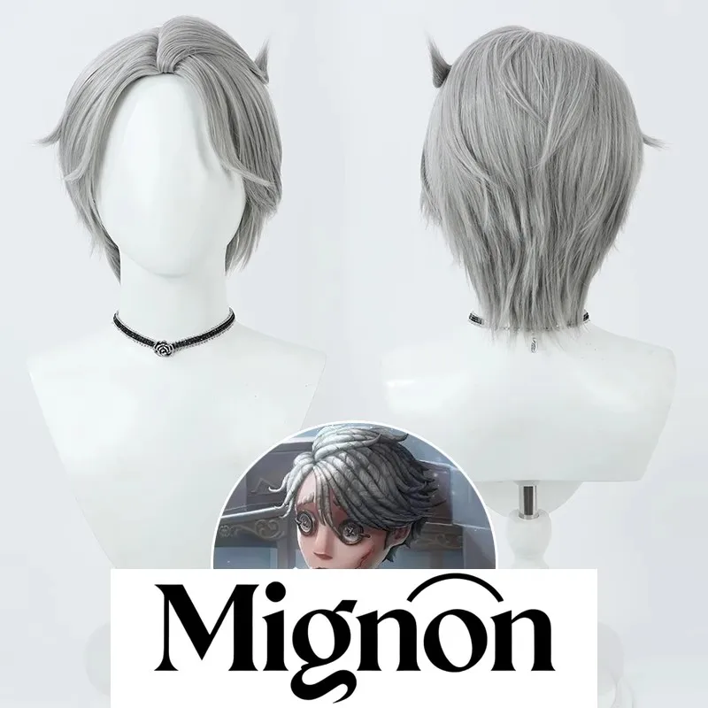 Identity V The Truth Beyond Embalmer cosplay wig short light gray silicone scalp Halloween gift
