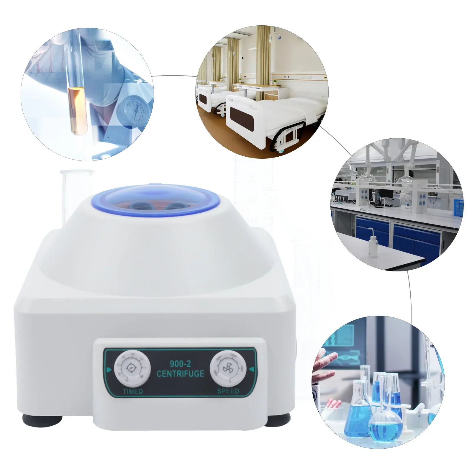 Electric Centrifuge Machine 6x20ml, 900-2 Portable Lab Benchtop Centrifuges Low Noise AC110V 4000rpm, Step-less Speed Regulation