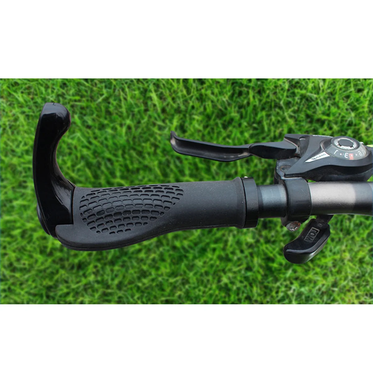 

1Pair Horn Bike Handlebar Lightweight Durable Red Rest Handle Bar Safe Fixed for Mountain Road Bike Reduce Wrist Stress