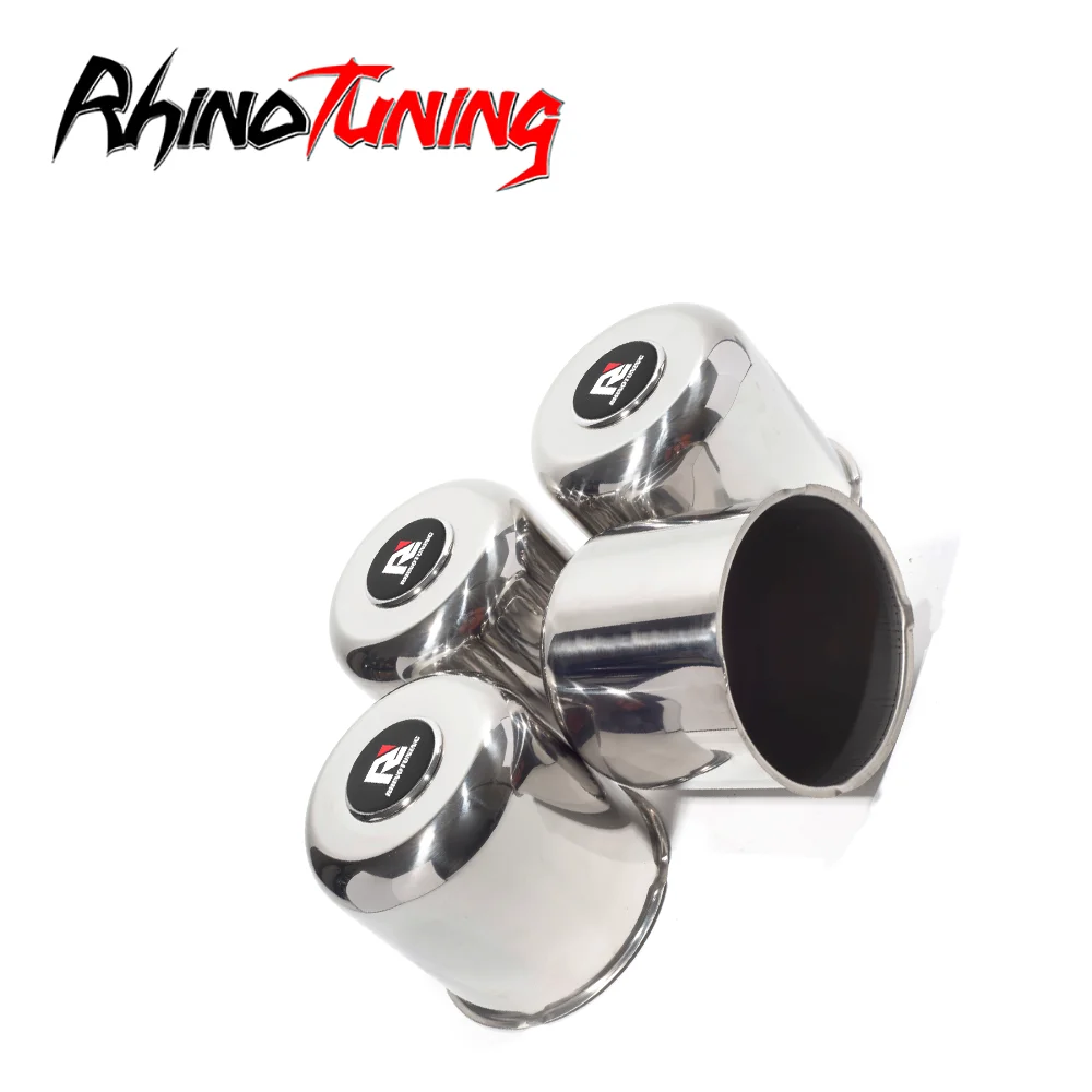 RhinoTuning 1pc/4pcs 130mm/5.12in Stainless Push Through Hub Center Caps For 5.12
