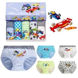 3Pcs/Pack Children Triangle Underwear Breathable Cotton Panties For Boys, Race Car Pattern Various Cartoon Kids Briefs Age 3-12Y