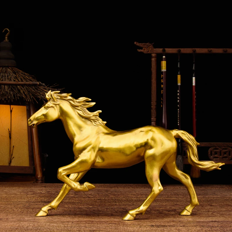 GOOD Business Efficacious Money Drawing Talisman Good luck Success -Home office FENG SHUI KAI GUANG GOLD copper horse statue