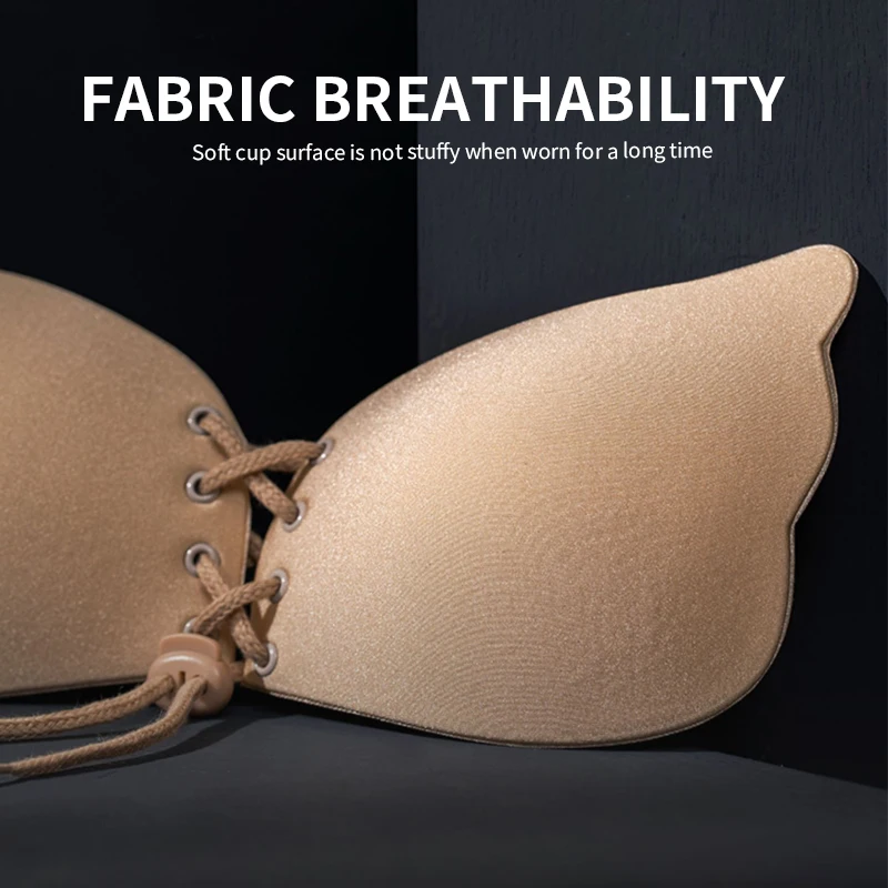 Women Seamless Self Adhesive Fly Bra Strapless Push Up Bra Wireless Stick On Sexy Lingerie Invisible Silicone Bralette Underwear image 5