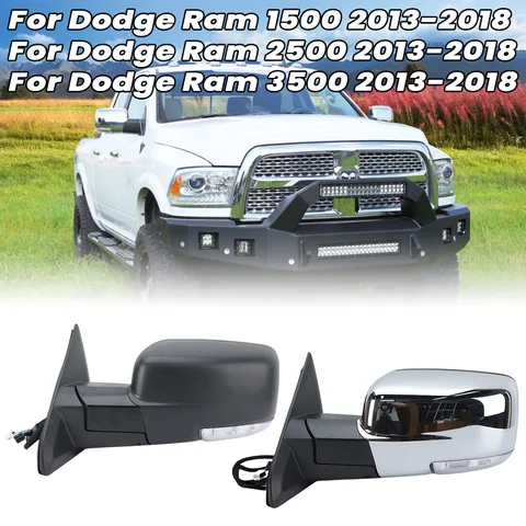 Rearview Mirror Assembly For Dodge Ram 1500 2500 3500 2013-2018 Power Folding Dual Lamps Heated Door Side Mirror Car Accessories