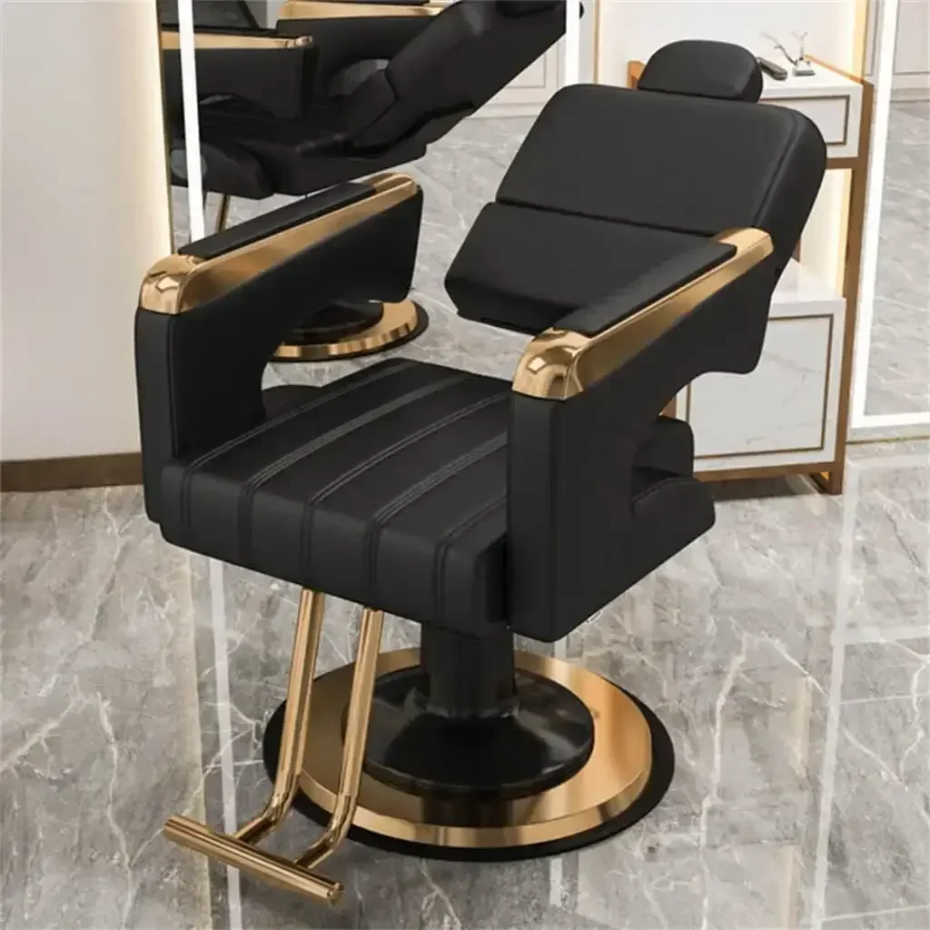 

Barbershop Reclining Salon Styling Chair for Hair Stylists Perm Hair Barber Chair for Hair Salons Adjustable Rotary Cross Border